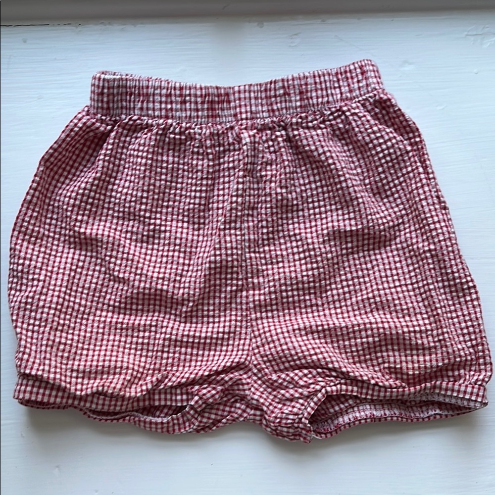 Little English Red and White Checkered Shorts 18m